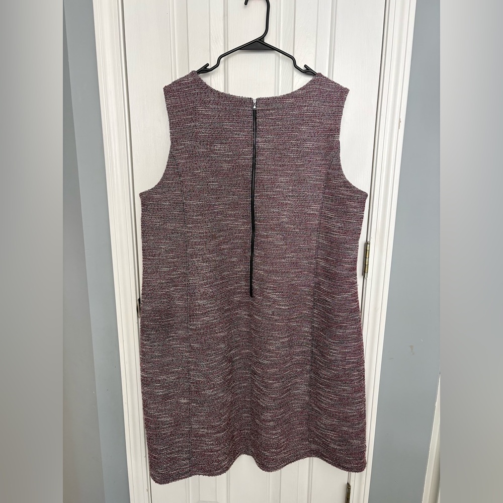 Loft Women’s Sleeveless Tweed Sheath Dress Knit Red/White/Black Sz 22 Plus Size - Picture 3 of 4